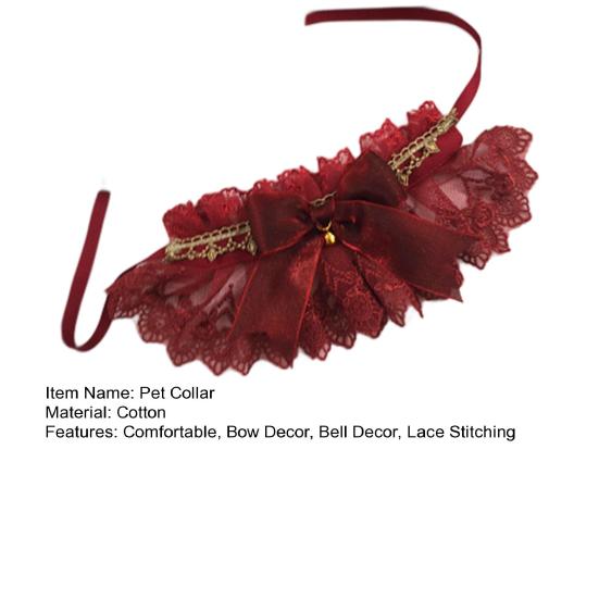 Pet Bib Elegant Lace Splicing Cotton Pet Cat Dog Necklace Bowknot Bib for Daily Collocation