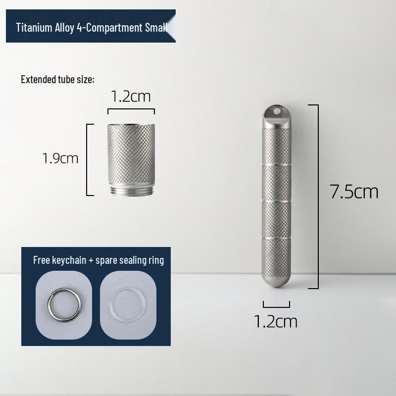 Compact Titanium Non-slip Pill Box - Multi-compartment, Waterproof, Moisture-proof, Perfect for On-the-go Storage