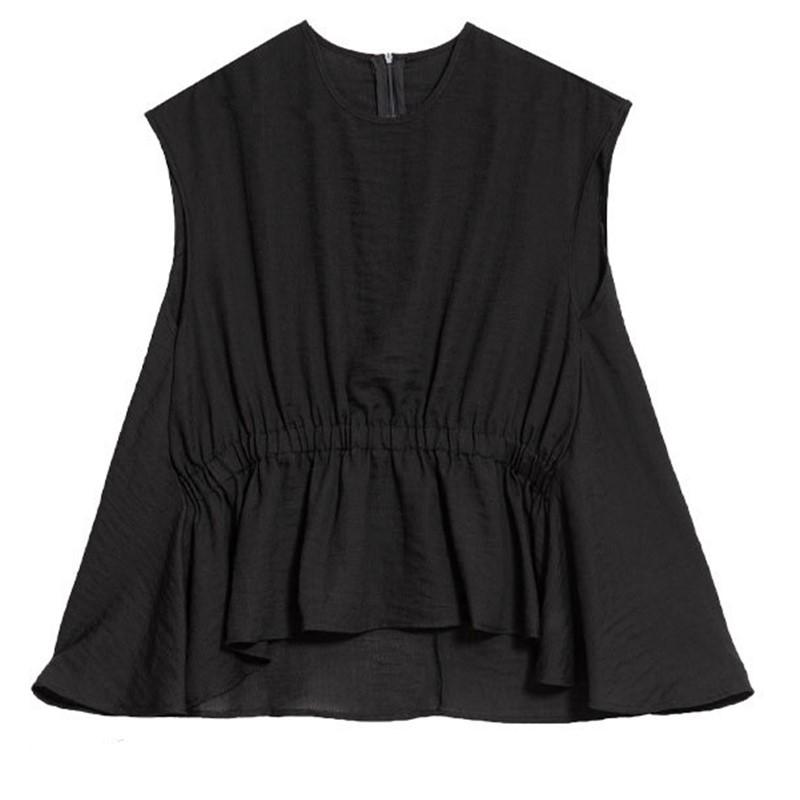 Sleeveless Oversized Black Casual Loose Summer Tee T Shirt Women T-shirt Tops