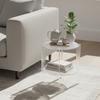 Acrylic Round Side Table Double Layer Storage Floating Nesting Table Small Space Clear Modern for Living Room Bedroom Balcony