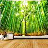 Delur Forest Pathway Tapestry Sunset Tropical Rainforest Nature Tree Tapestry Wall Hanging Sunrise Scenic Natural Green Landscap