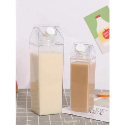 500/1000ml Krabička na mléko Láhev na vodu Průhledný plast Přenosná Průhledná krabička na džus Čaj Mléko Lahve Pijící kelímek
