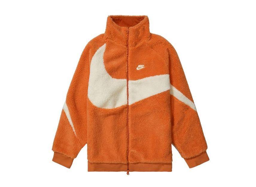 Nike Big Swoosh Reversible Boa Jacket Hot Curry XL