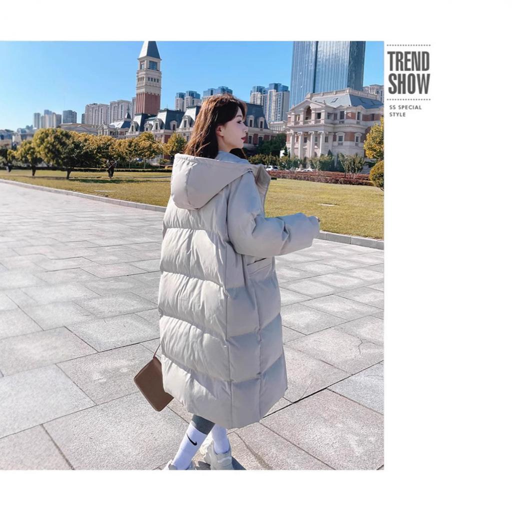 Down cotton-padded jacket for women's winter new loose small thickened long knee-padded jacket for women