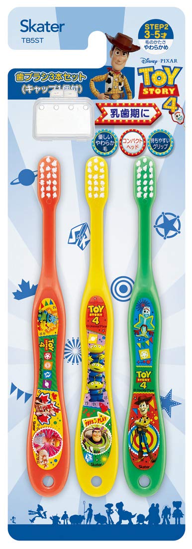 

Skater for Ages Toy Story 4 TB5ST Toothbrush, Soft, Preschoolers, 3-5, 3-Pack, Disney, 14cm,