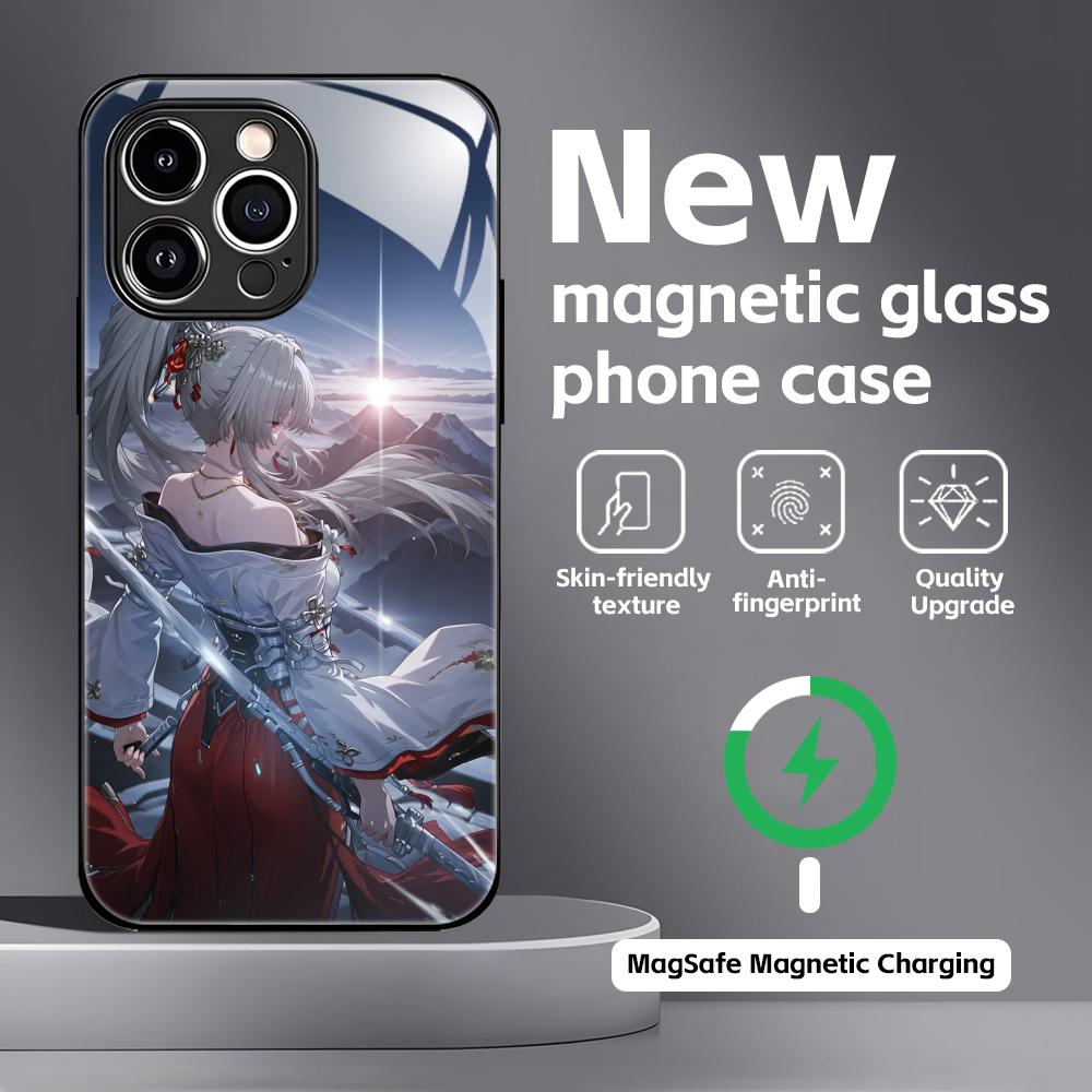 Wuthering Waves Hiyuki Phone Case For iPhone17 16 15 14 13 12 11 X XR XS 8 Plus Mini Pro Max Glass Magnetic Case