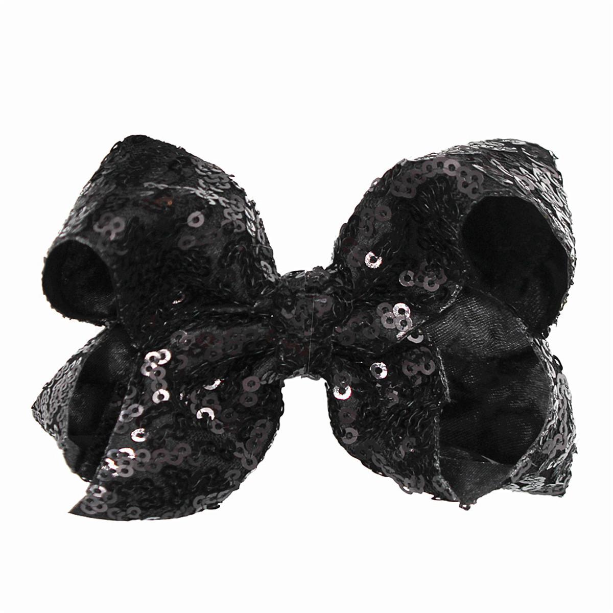 

4 INCH Red Hair Bow With Clip Solid Sequin Bowknot Accessories Hair Clip For Girls Barrettes Hairpin Fashion Jewelry Gift