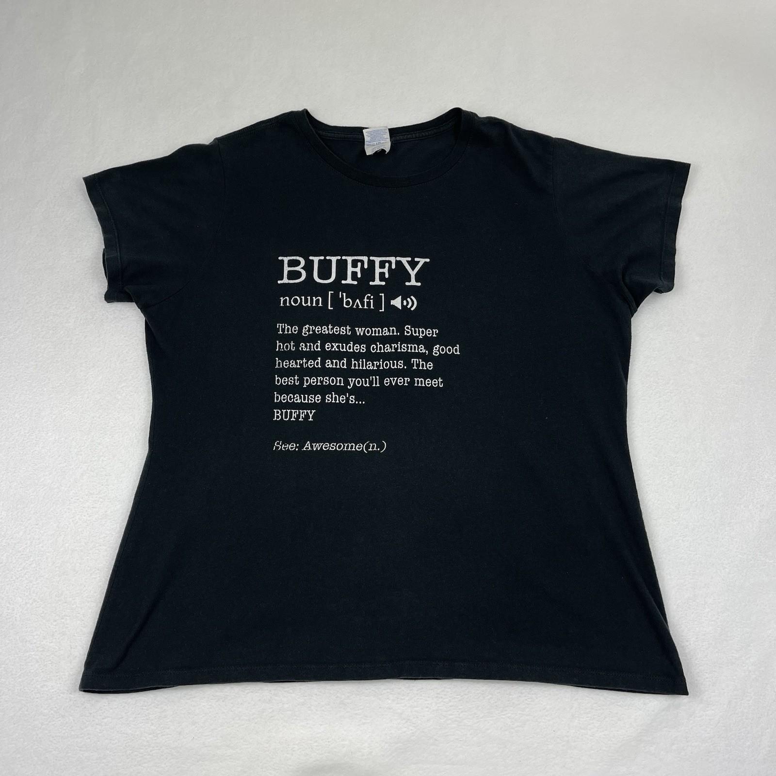 Buffy The Vampire Slayer Women’s XL Black Graphic T-Shirt 90s Movie Tee Unisex T-Shirt XXXL