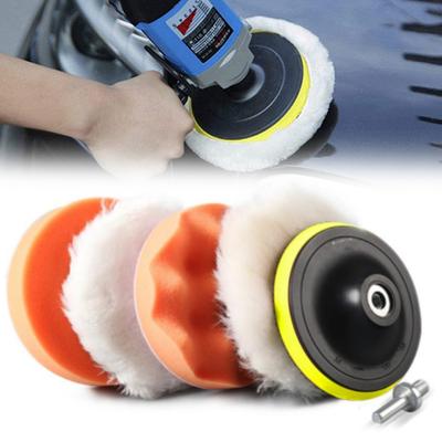 Kit de Boina de Espuma para Polimento de 3/4/5 Polegadas Kit de Boina Esponja Discos de Esponja Cera para Carro Roda de Lã Veículo Motocicleta Remove Arranhões