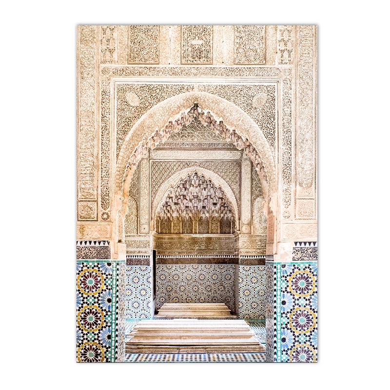 Marokkanischer Bogen Architektur Kunst Leinwand Schilderij Islamische Arabische Drucke Moskee Moslim Poster Woonkamer Home Decor