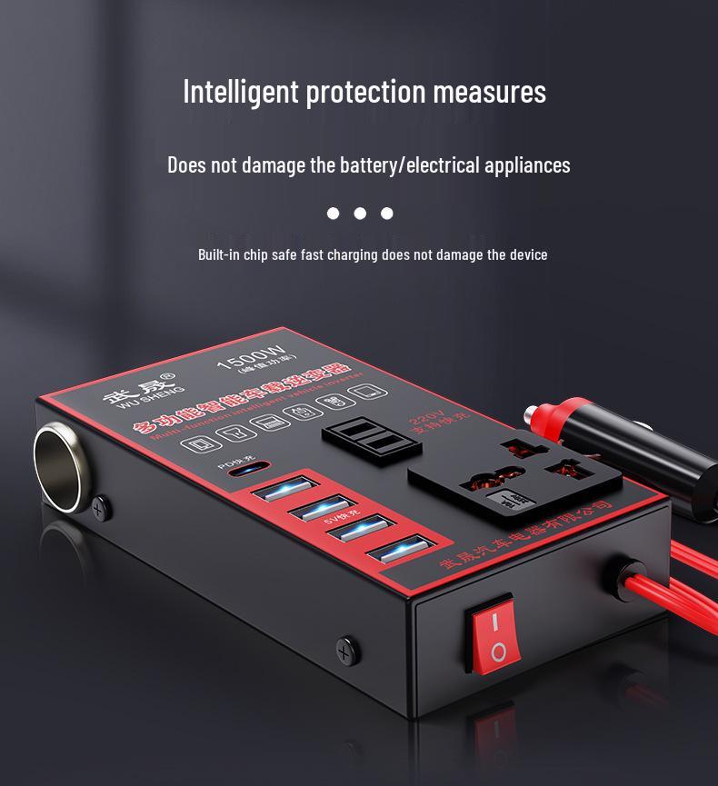 Truck and Car Inverter: 24V/12V to 220V High-Power Multifunctional Charging Converter
