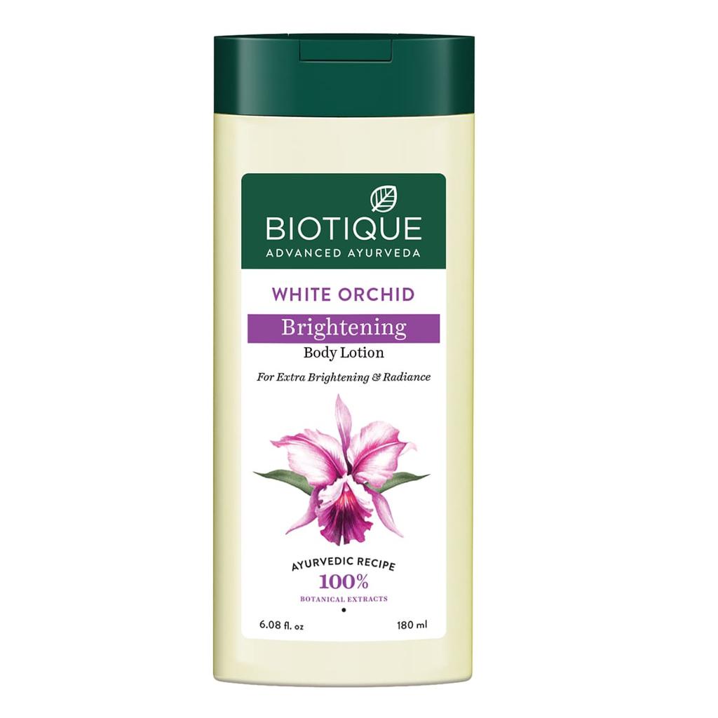 Biotique White Orchid Brightening Body Lotion 180ml For Glowing Skin Instant Radiance Tan Removal