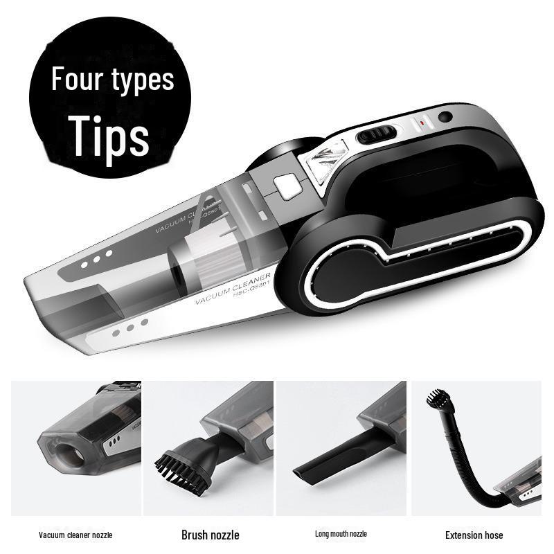 Multifunctional Four-in-One Portable Car Vacuum Cleaner: High-Power Air Pump & Handheld Tool