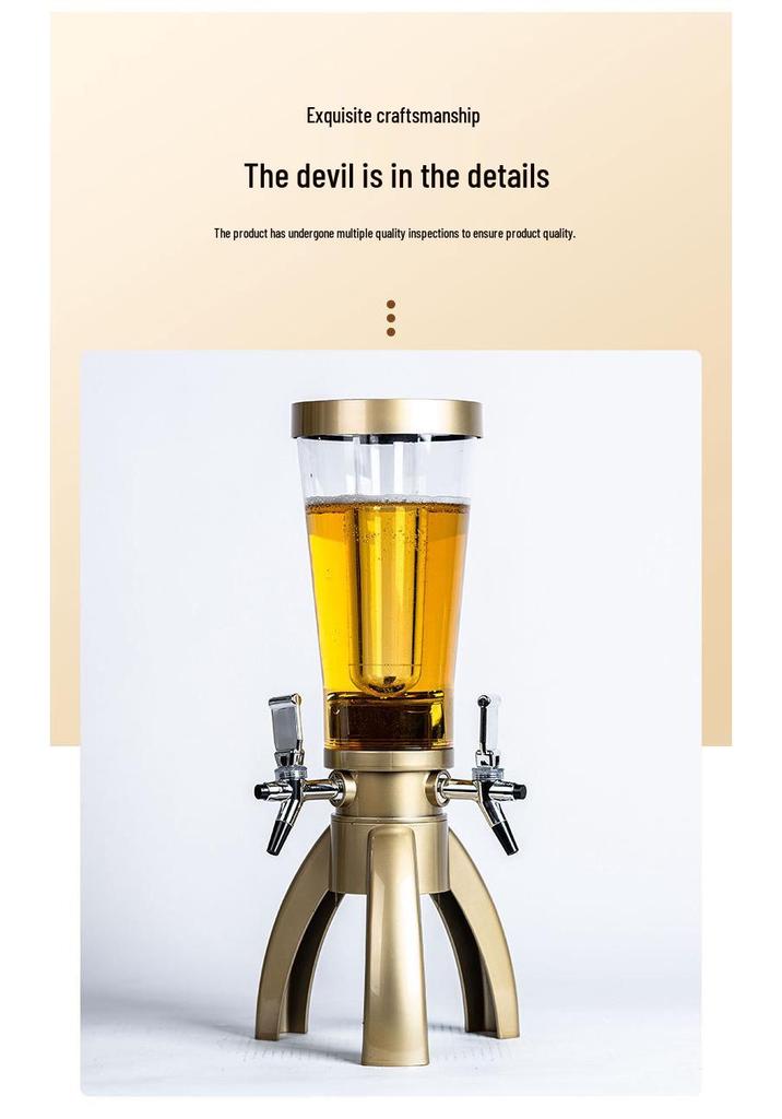 3L Lichtgevende Drie-Kops Likeur Dispenser met Kraan, Tapbier Vat voor Bars