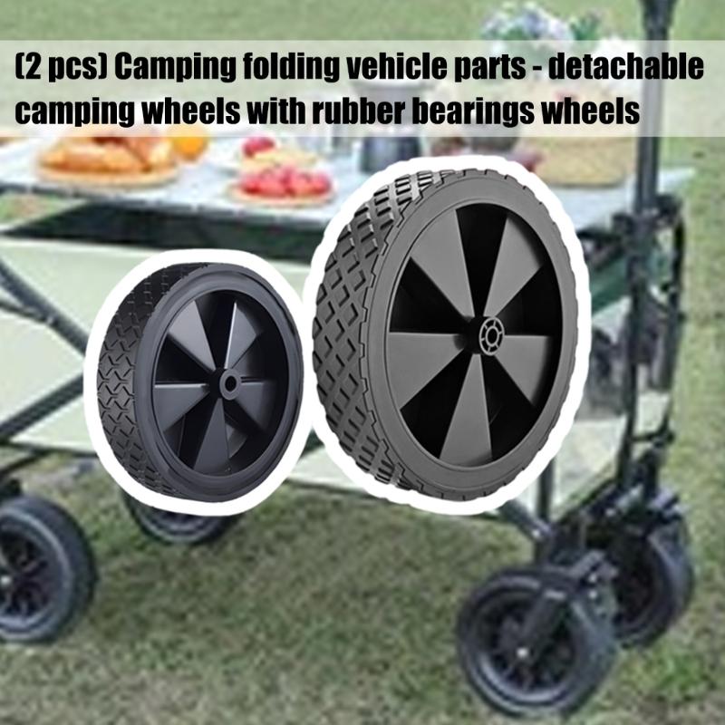 2 Stück Ersatzräder Geeignet für faltbare Campingwagen Werkzeuglose Montage Langlebigkeit Gummireifen Einfache Montage