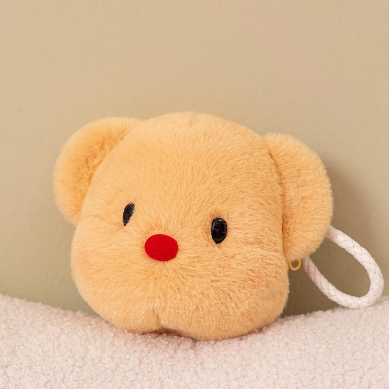 Plush Butter Bear Toy Keychain Coin Purse Headphone Bag Decorations Pendant