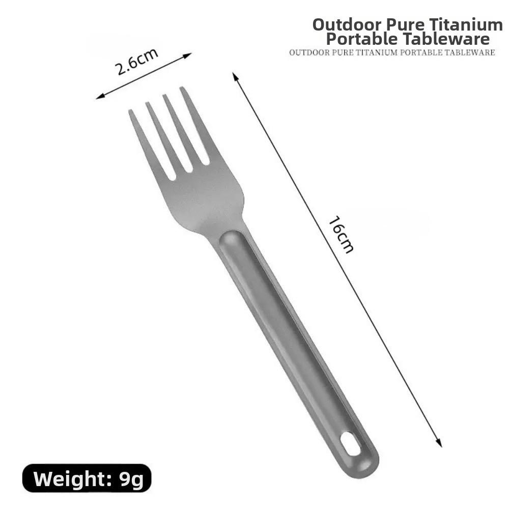 Long Handle Titanium Spoon Light Titanium Cutlery Fork New EDC Environmental