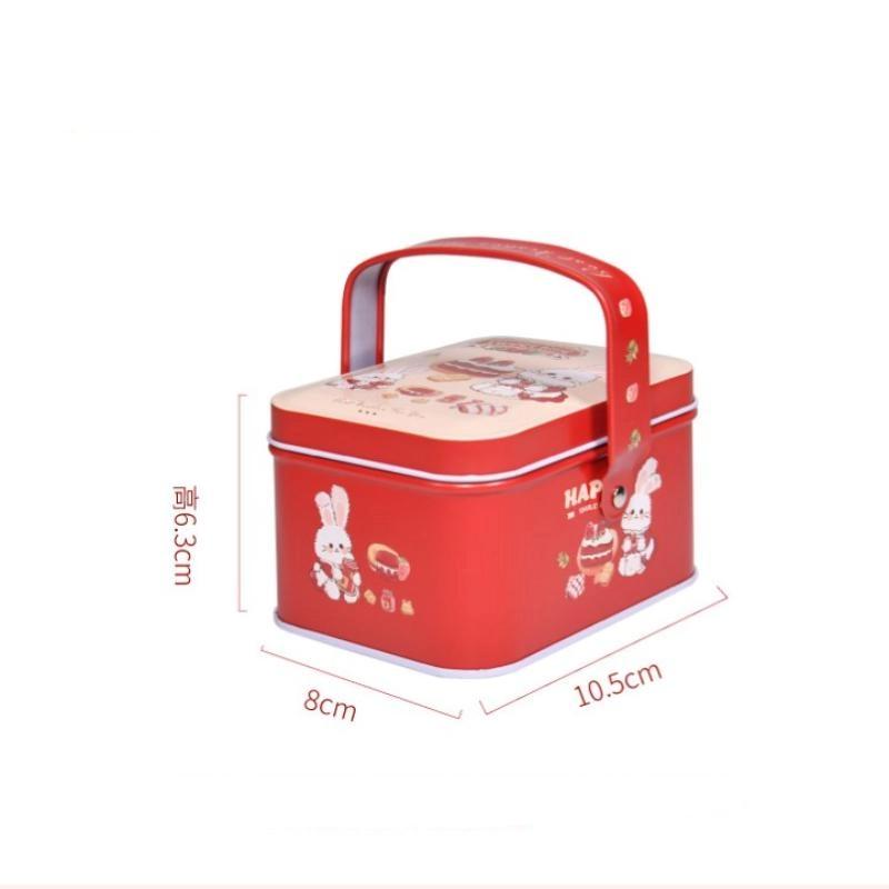 Tinplate Candy Metal Box Kids Gifts Small Tin Box Cookie Box Portable Rabbit Gift Box For Birthday Wedding Party Decoration