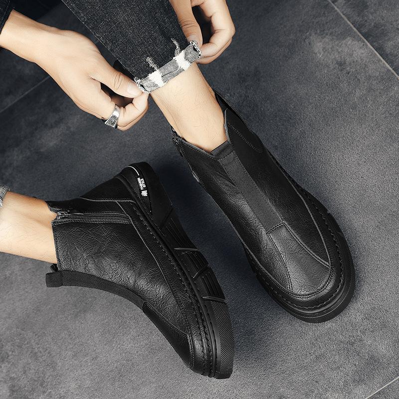 Fashion High Quality Ankle Boots Motorcycle Winter Shoes for Men High Top Anti-slip Wear-resistant Water Proof Boots Male Casual Sneaker