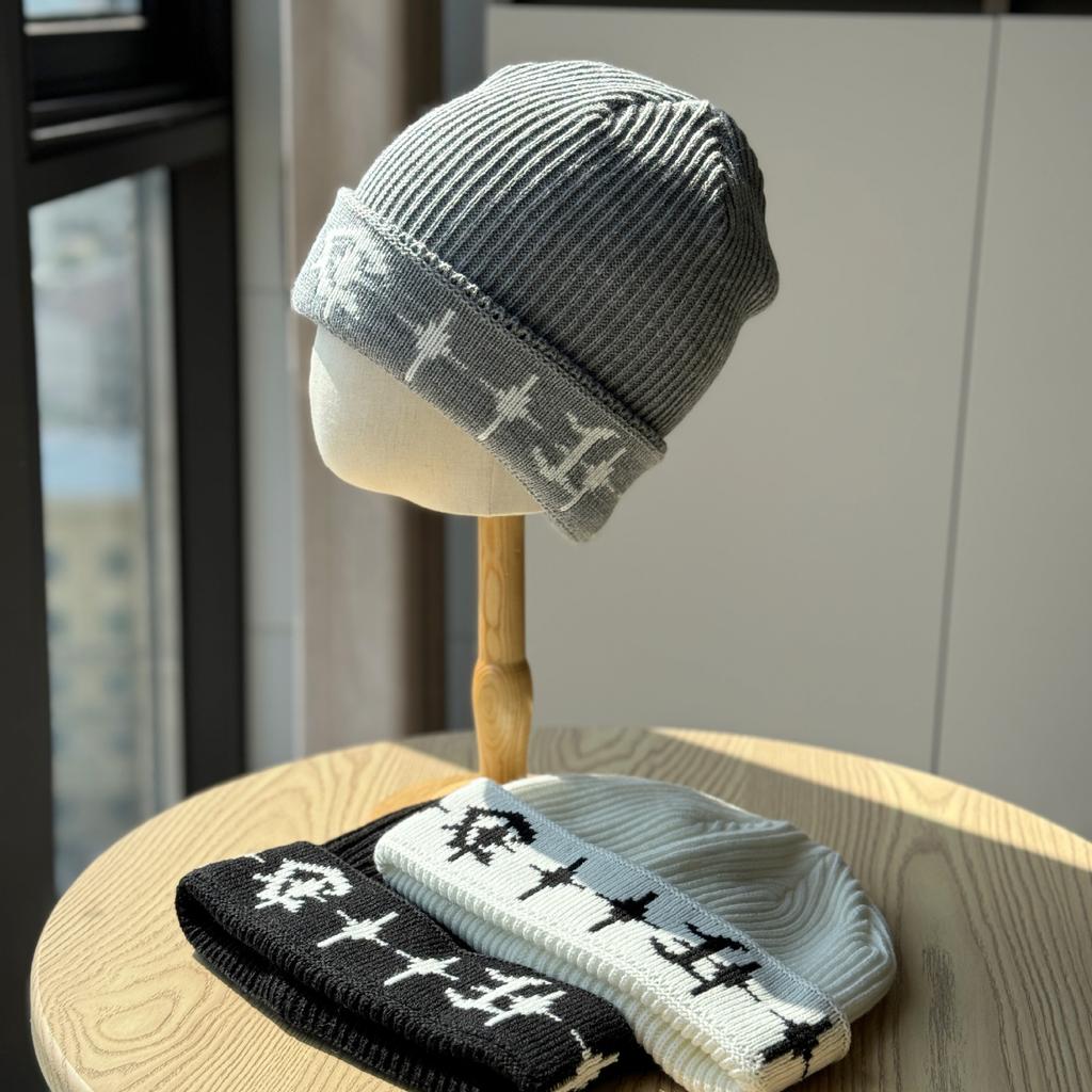 Korean Retro Warm Embroidered Knitted Hat for Women Autumn and Winter Street Hip Hop Baotou Thickened Cold Proof Ear Protection Woolen Hat