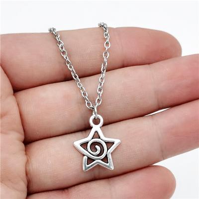Mode Antik Silber Farbe Star Swirl Anhänger Halskette für Frauen Nette Stern Schmuck Party Geschenke