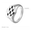 Love Enamel Checkerboard Ring Women's Niche Fashion High-end Finger Ring, Titanium Steel Electroplating Design Sense