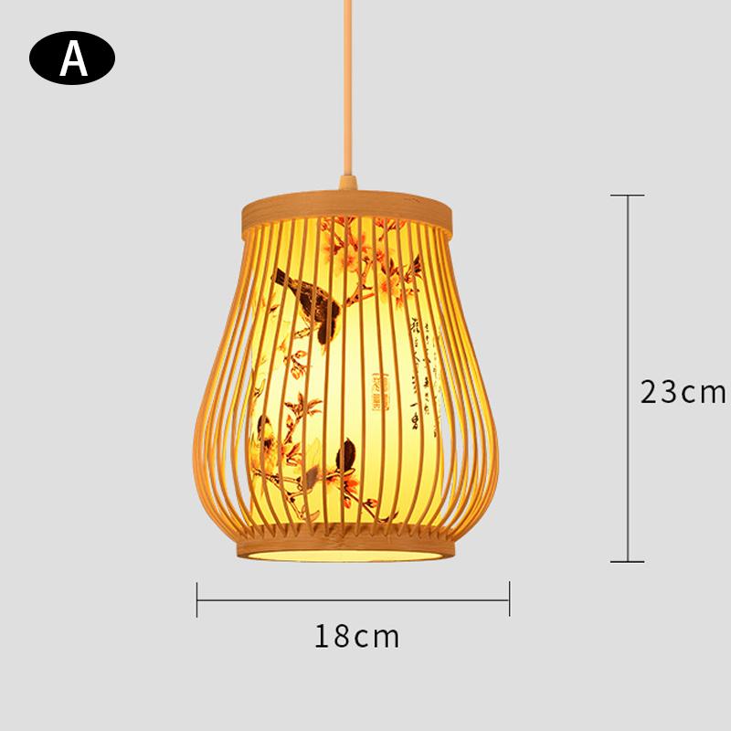 Chinese Style Bamboo Art  Chandelier Creative Zen Teahouse Restaurant Hotel Hot Pot Shop Decor Hanging Bamboo Art Lamp Cover