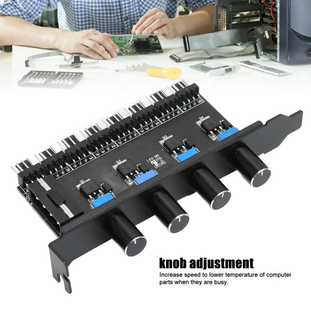 4 Knob Design Fan Speed Controller 8 Channels PWM Fan Hub Practical PC Fan Hub  CPU Cooling