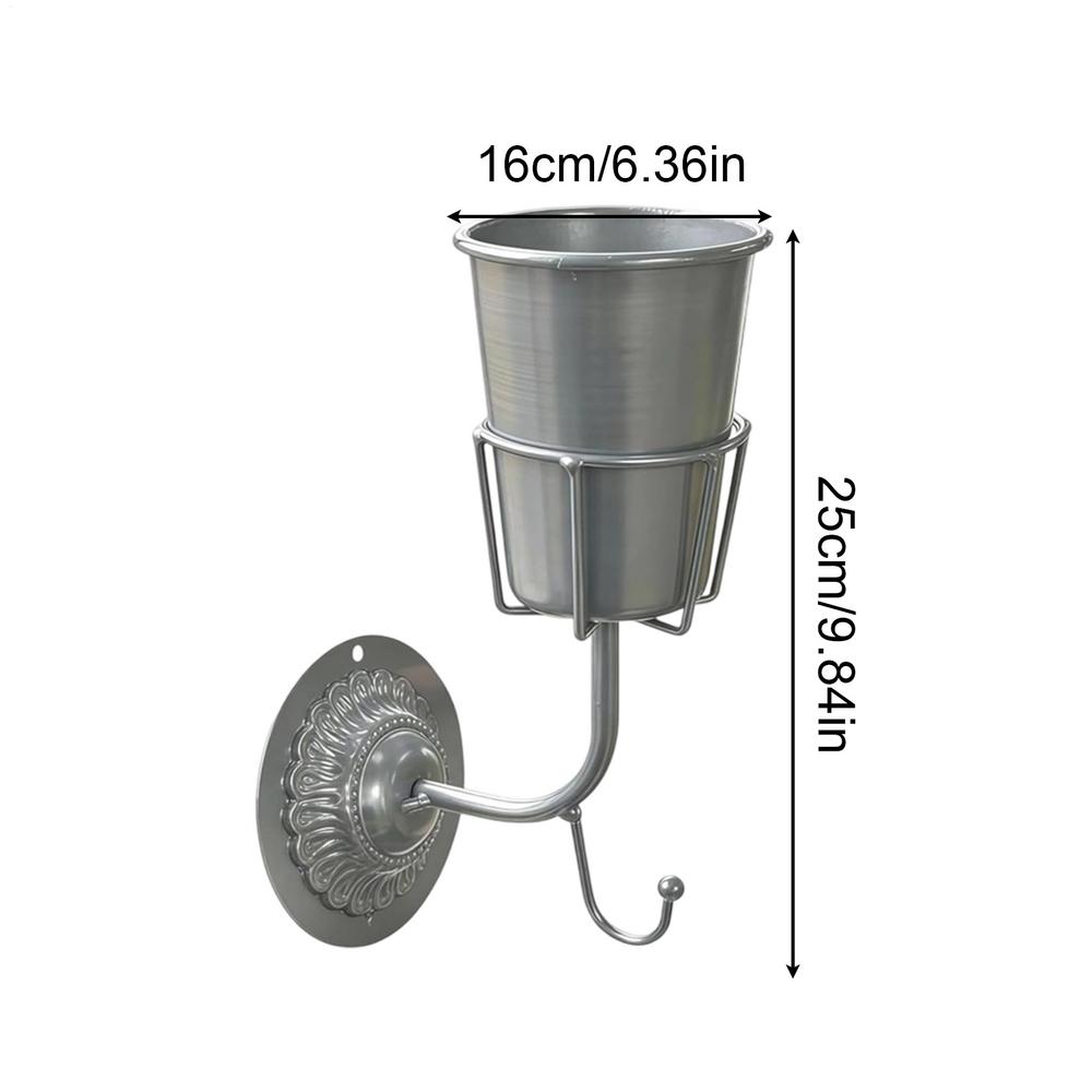 

Wall Metal Vase Space Saving Organizer With Hook Indoor Wall Plant Holder For Home Apartment Entryway Living Room Bedroom срібний