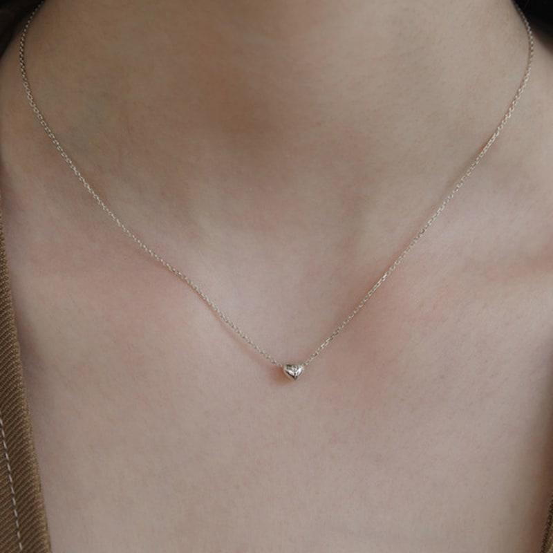 

TATIANA (925 Silver) Mini Heart Glitter Necklace NZ2427 SILVER