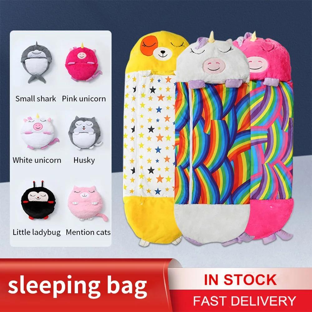 Cartoon Plüschschlafsack mit Puppenkissen Tierdesign für Jungen & Mädchen Baby Geburtstagsgeschenk