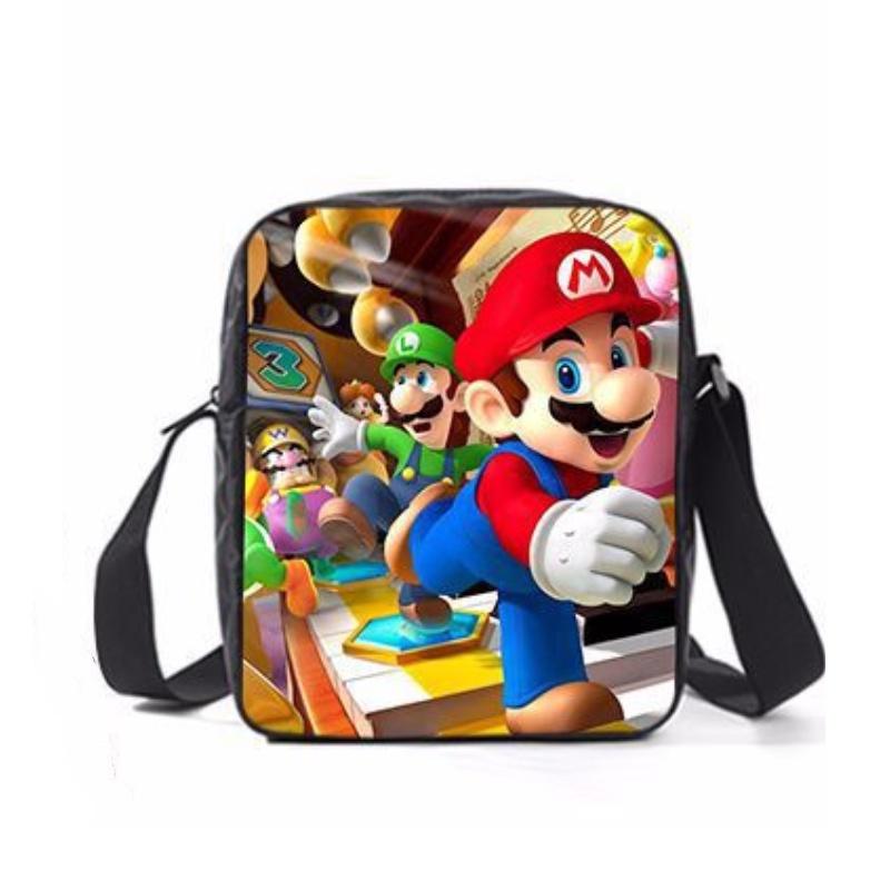 Super Mario Cartoon School Bag Student Backpack Waterproof And Expandable Fashionable And Trendy Style Nylon Material