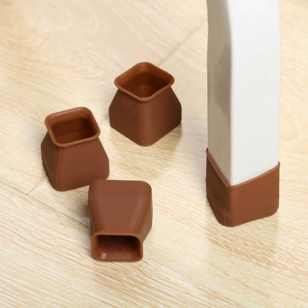 Transparent Table Foot Cover Chair Protector 3.7*3.7*3cm Anti-slip 16PCS