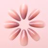 Oval Almond Acrylic Press On Nails 24Pcs Pink White Gradient False Nails with Glossy Finish for Women and Girls