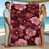 Burgundy Floral Blanket Vintage Pink Flower Pattern Throw Blankets Elegant Bedding Soft Bed Sofa Cover Living Room Decor