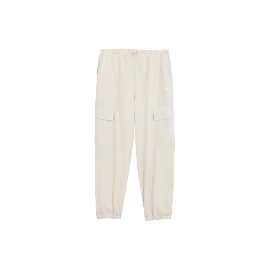 Puma Dare To Relaxed Cargo Pants Woven Solid Color Sports Training Mid Waist Casual Pants Women Pants Snow-White 627986-87