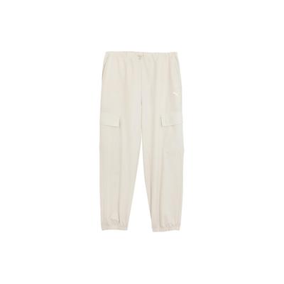 Dare To Relaxed Cargo Pants Woven Solid Color Sports Training Mid Waist Casual Pants Women Pants Snow-White 627986-87
