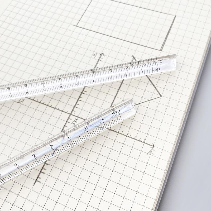 15cm/20cm Simple Transparent Triangular Straight Ruler Kawaii Tools Stationery Cartoon Drawing Gift Office School Measuring