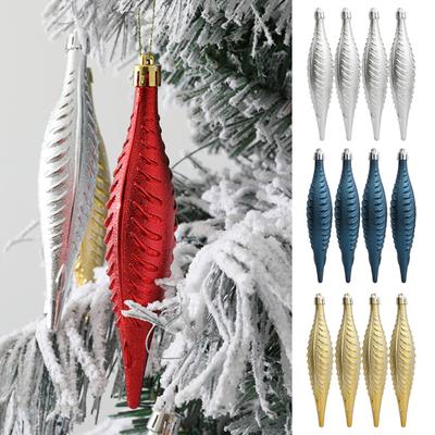 Colgante de erizo de hoja colgante de cuatro diseños navideños, brillante con agujero, larga duración, amplia aplicación, 4 Uds.