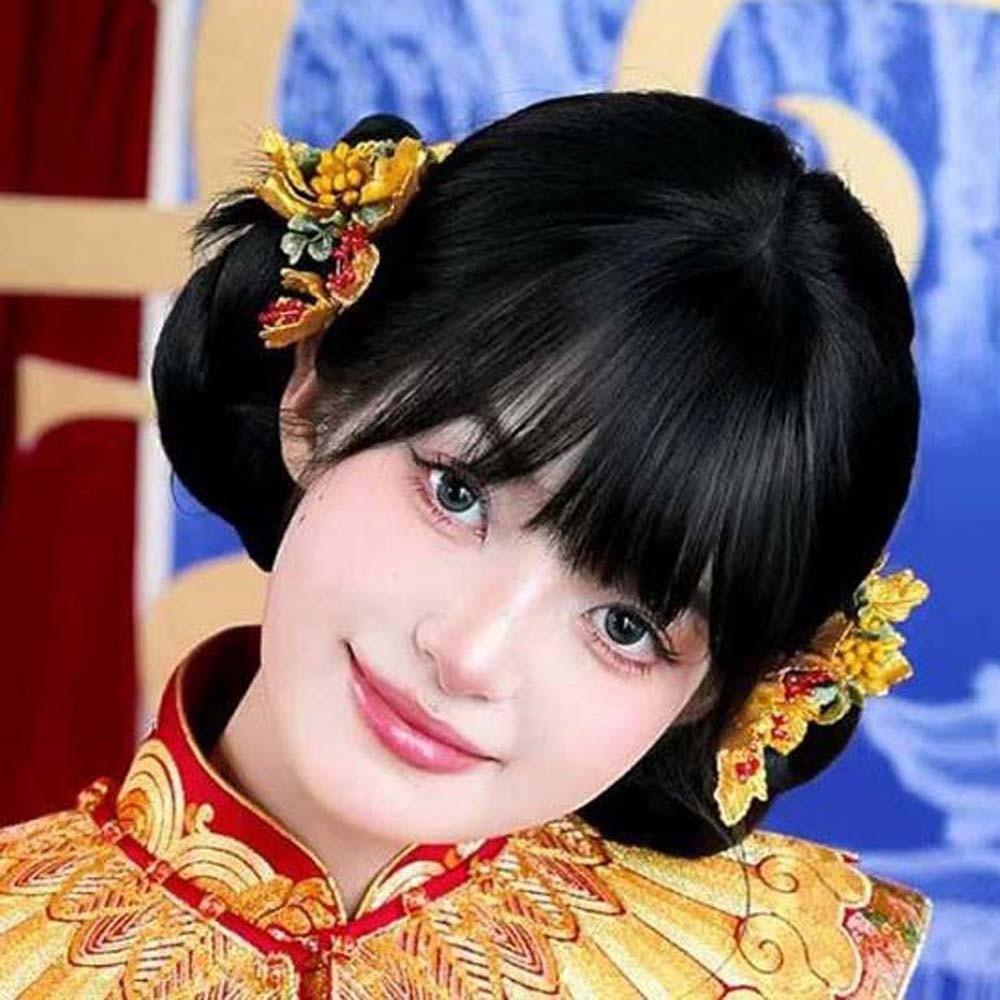 Beautiful Chinese Ancient Hairpins Beads Exquisite Fairy Side Clips Hanfu Flower Hair Clips  Girls