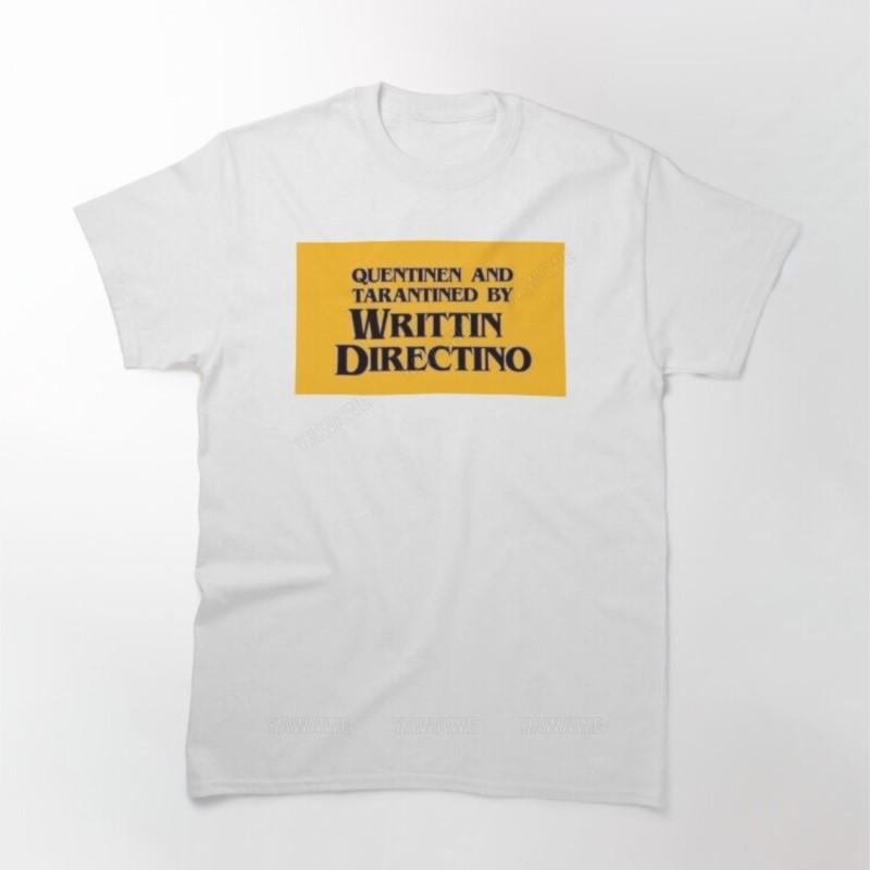 Male fashion top tees QUENTINEN AND TARANTINED BY WRITTIN DIRECTINO Printed Oversized T Shirt Unisex COTTON TSHIRT S