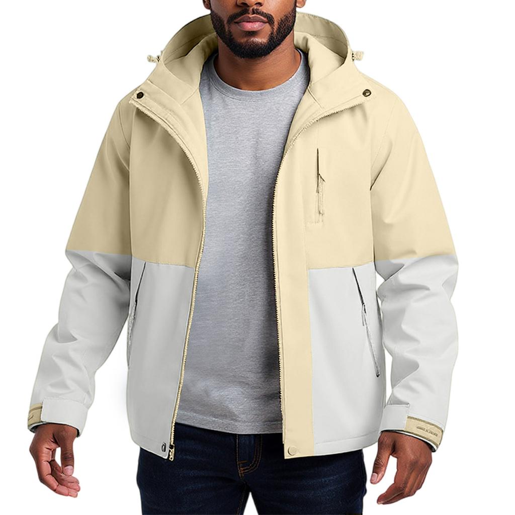 Men'S Loose Half Zipper Hooded Sweatshirt And Submachine Jacket
