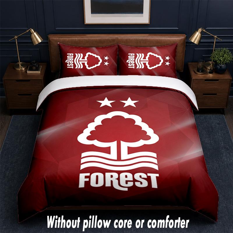 Nottingham Forest Design Bed Bedding Set 1 Duvet Cover + 2 Pillowcases Soft Breathable Household Bed Linens