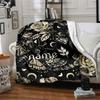 Nighttime Floral Moth Dreams Cozy Customizable Blanket Customize Your Name Durable Comfort For Sofa Couch Office Bed Picnics Four Seasons Universal