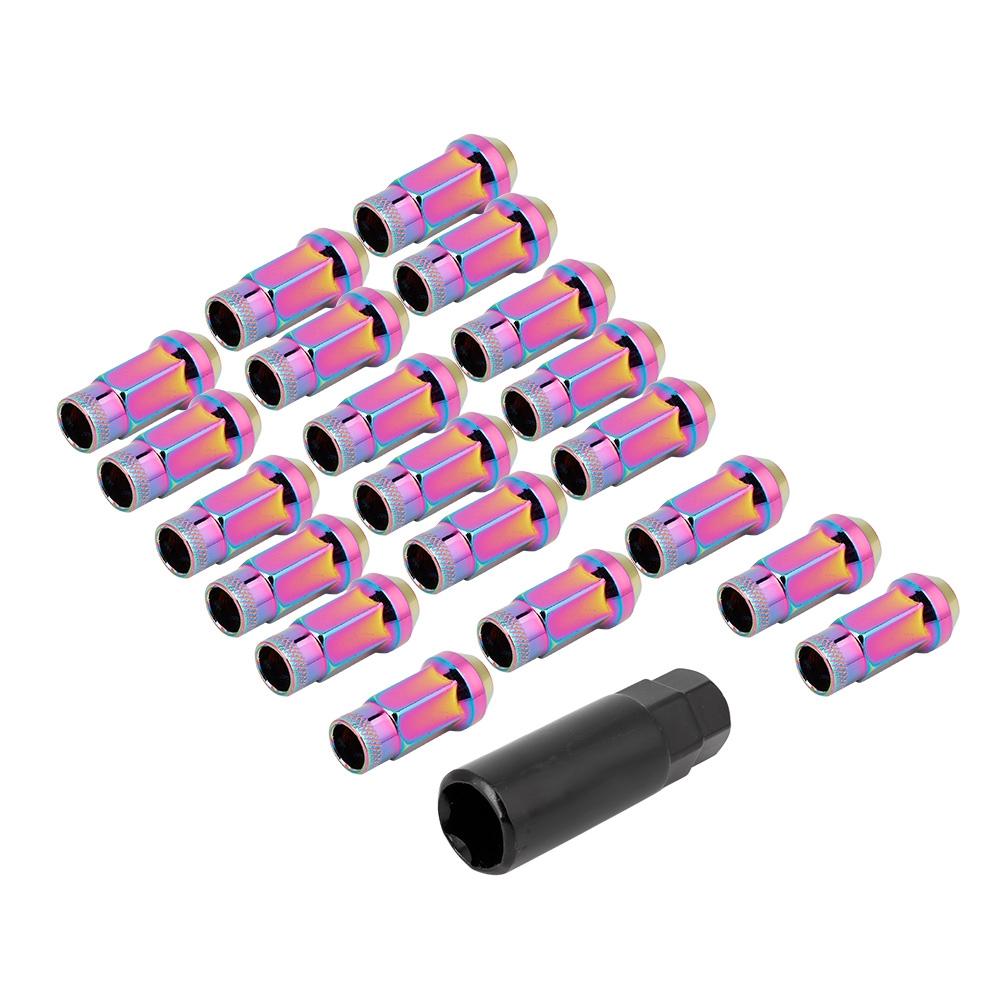 20Pcs M12*1.25 Iron Acorn Extended Open End Wheel Racing Lug Nuts with Key