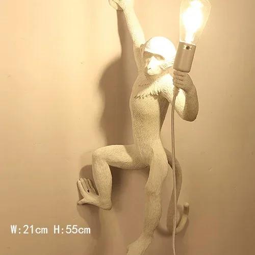 Nordic Creative Hemp Rope Pendant Pendant Light Resin Monkey Light Bedroom Children's Room Home Decoration Ceiling Pendant Lamp