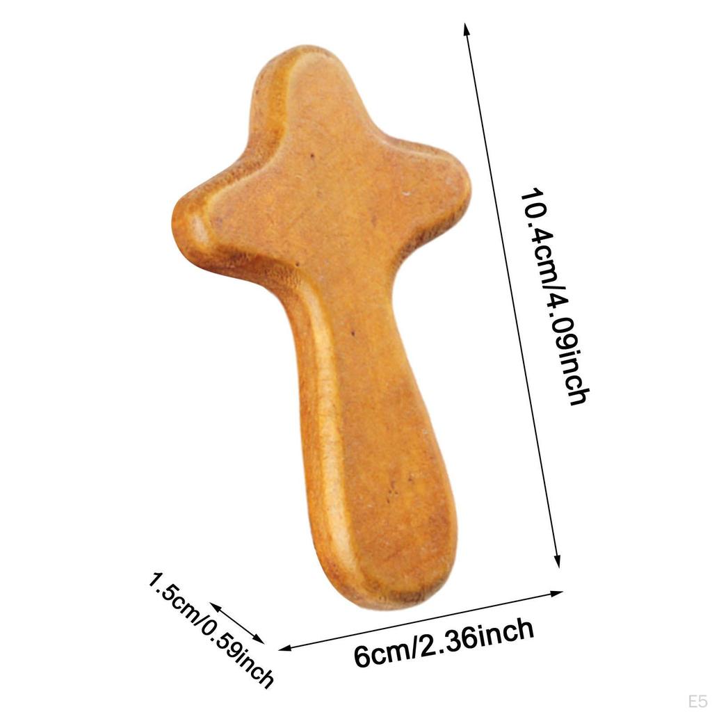 Collectible Wooden Cross Handheld Design Small Religious Item for Living Room Decor