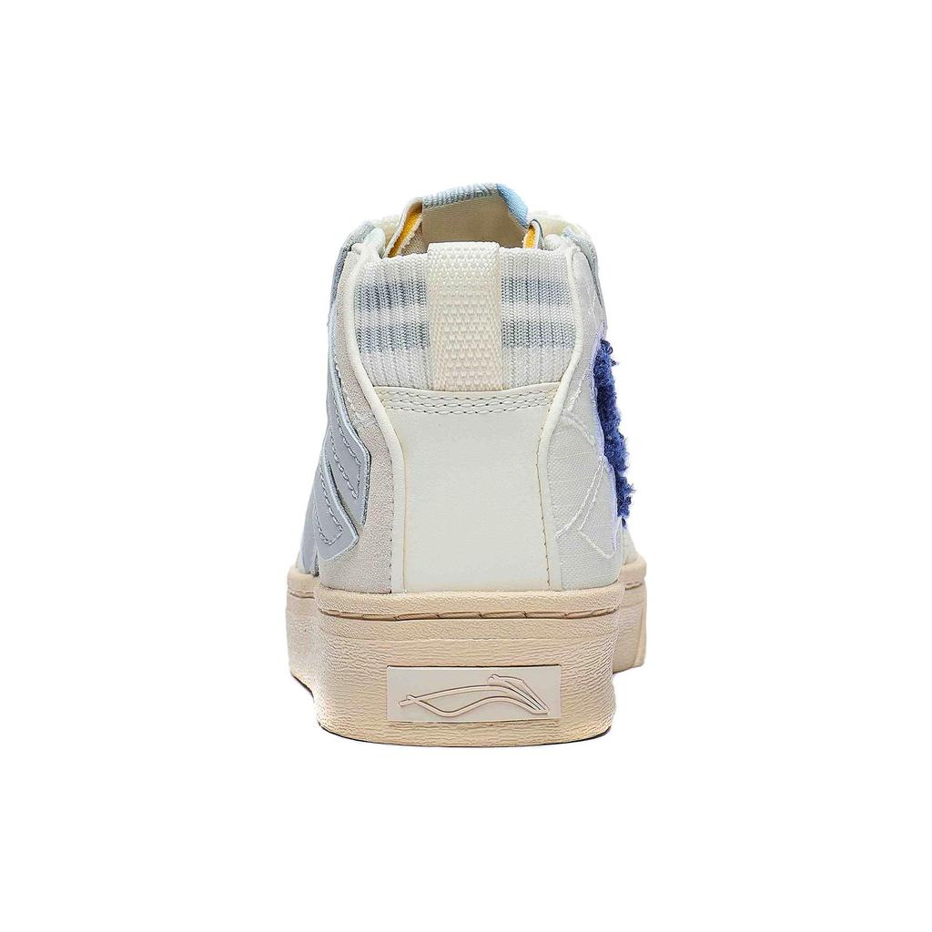 Li Ning Wave Antidérapant Amorti Mi-montante Chaussures de Skateboard Femme Blanc Violet AECT052-3
