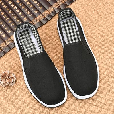 Chaussures en tissu ancien de Pékin, chaussures en tissu noir pour hommes et femmes, respirantes et anti-odeurs de pieds, résistantes à l'usure et confortables pour le travail sur les chantiers de construction
