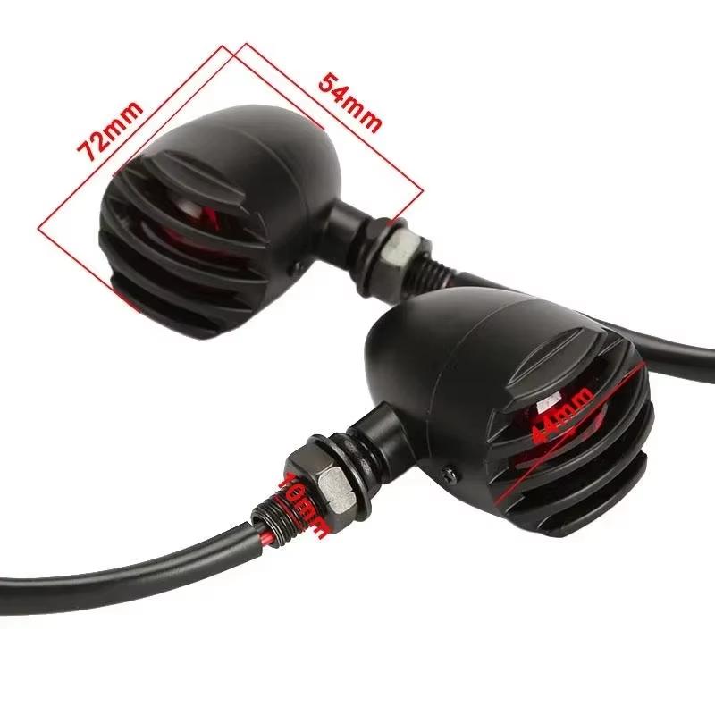 12V Turn Signal Light Bullet Vintage Motorcycle Flashing Light LED Sequential Flowing Flashing Lamp For Yamaha Suzuki 2Pcs